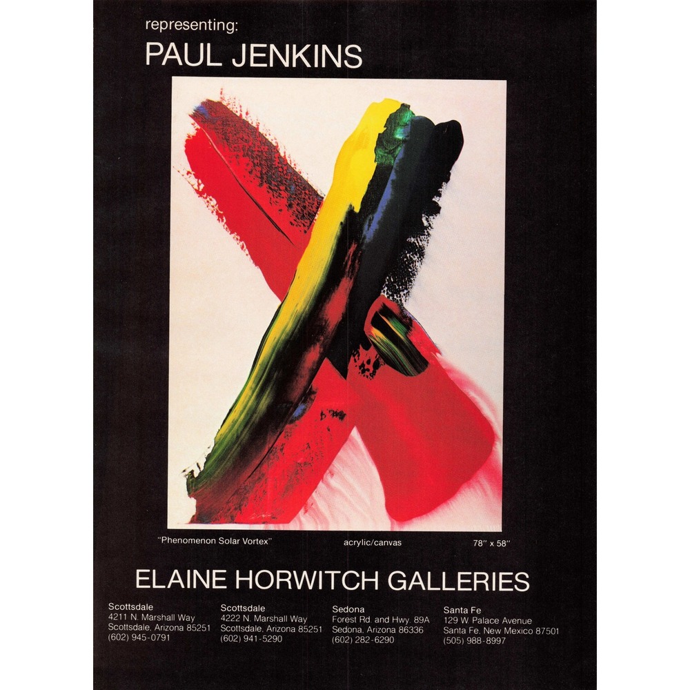 Vintage Paul Jenkins Elaine Horwitch Galleries Print Ad Phenomenon Solar Vortex - Picture 1 of 1